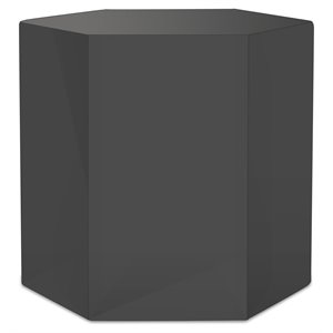 Modrest Newmont Hexagonal Medium MDF Wood Veneer End Table in Gray High Gloss