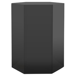 Modrest Newmont Hexagonal Large MDF Wood Veneer End Table in Elm Gray High Gloss