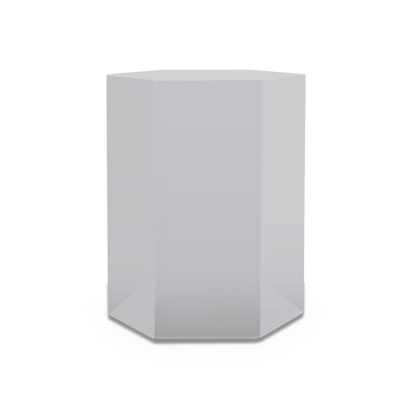 Modrest Newmont Hexagonal Large MDF Wood Veneer End Table in Elm Gray