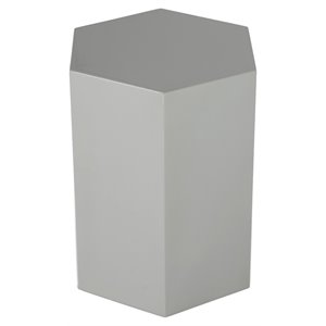 Modrest Newmont Hexagonal Large MDF Wood Veneer End Table in Elm Gray