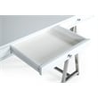 Modrest Ostrow 3-Drawer Rectangular Stainless Steel Writing Desk in White