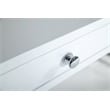 Modrest Ostrow 3-Drawer Rectangular Stainless Steel Writing Desk in White