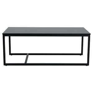 Modrest Baca Rectangular Contemporary Metal and Marble Coffee Table in Black