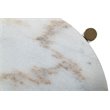 Modrest Denzel Round Marble & Stainless Steel End Table in White/Gold