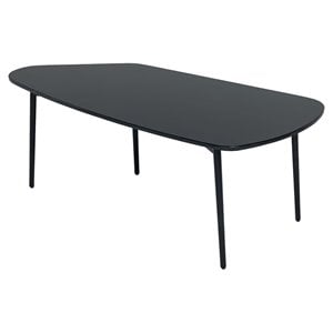 Modrest Andros Tubular Contemporary Metal and Marble Coffee Table in Black