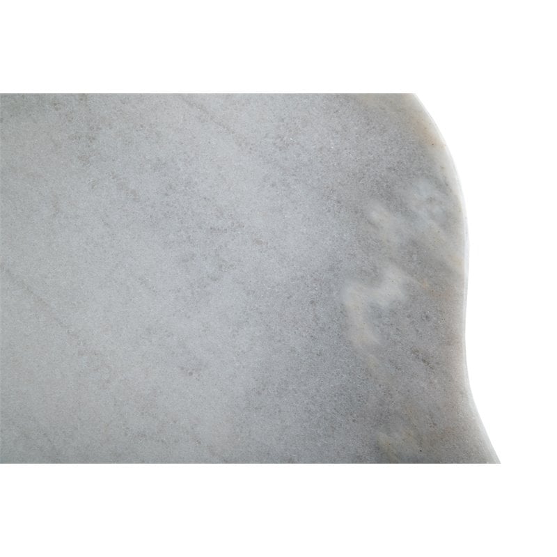 Modrest Andros Contemporary Metal & Marble End Table in Black/White