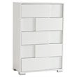 Modrest Ancona 5-Drawer Modern MDF Wood & Metal Chest in White Gloss