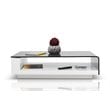 Modrest Tide Open Shelf Modern Tempered Glass Coffee Table in White/Clear
