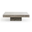 Modrest Morley Square Modern Concrete Stone Coffee Table in Dark Gray