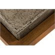 Modrest Shepard Square Modern Concrete Stone Coffee Table in Dark Gray/Walnut