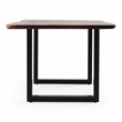 Modrest Taylor Rectangular Modern Metal & Solid Wood Dining Table in Brown
