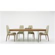 Modrest Encino Rectangular Modern Veneer & Glass Dining Table in Walnut/Clear