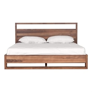 Modrest Nova Domus Berlin 65x83.5&quot Modern Wood Queen Bed in Walnut