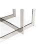 Modrest Keaton Square Modern Stainless Steel & Glass Dining Table - Clear/Chrome