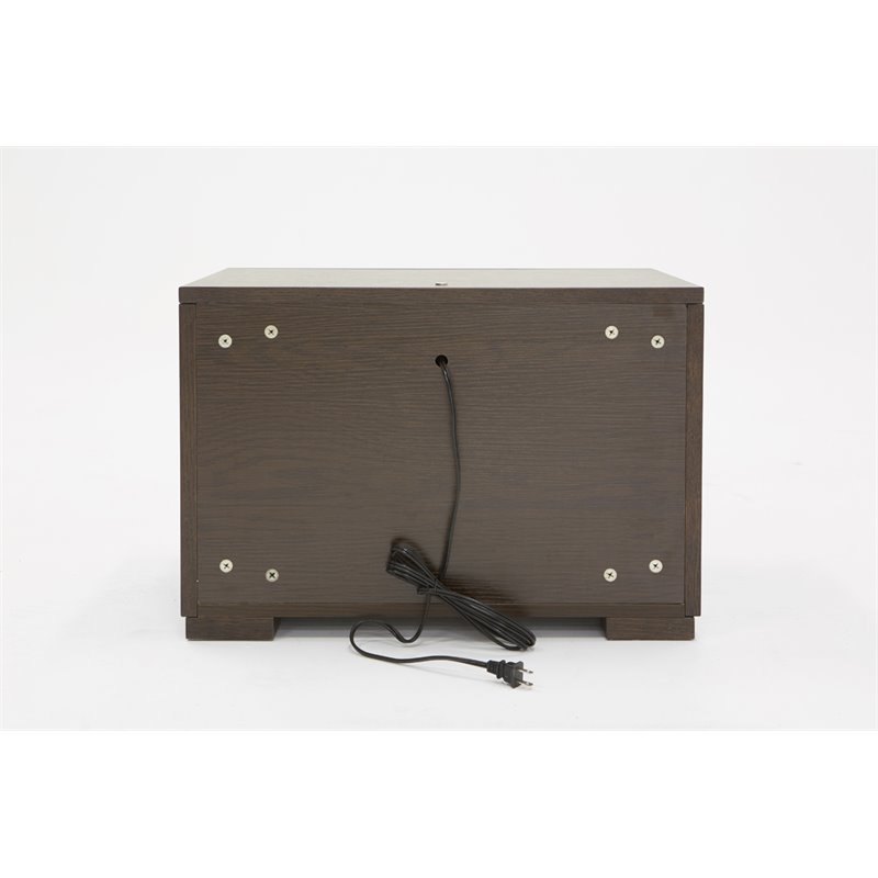 Modrest Ceres 2-Drawer Modern MDF Wood Veneer Nightstand in Oak/Gray