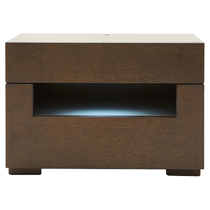 Modrest Ceres 2-Drawer Modern MDF Wood Veneer Nightstand in Oak/Gray