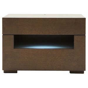modrest ceres 2-drawer modern mdf wood veneer nightstand in oak/gray