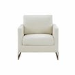 Modrest Prince Contemporary Fabric & Metal Accent Chair in White/Gold