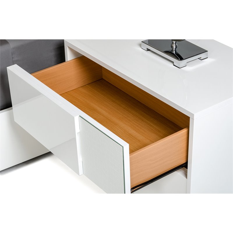 Modrest Monza 2-Drawer Soft Closing Modern MDF Wood Nightstand in White