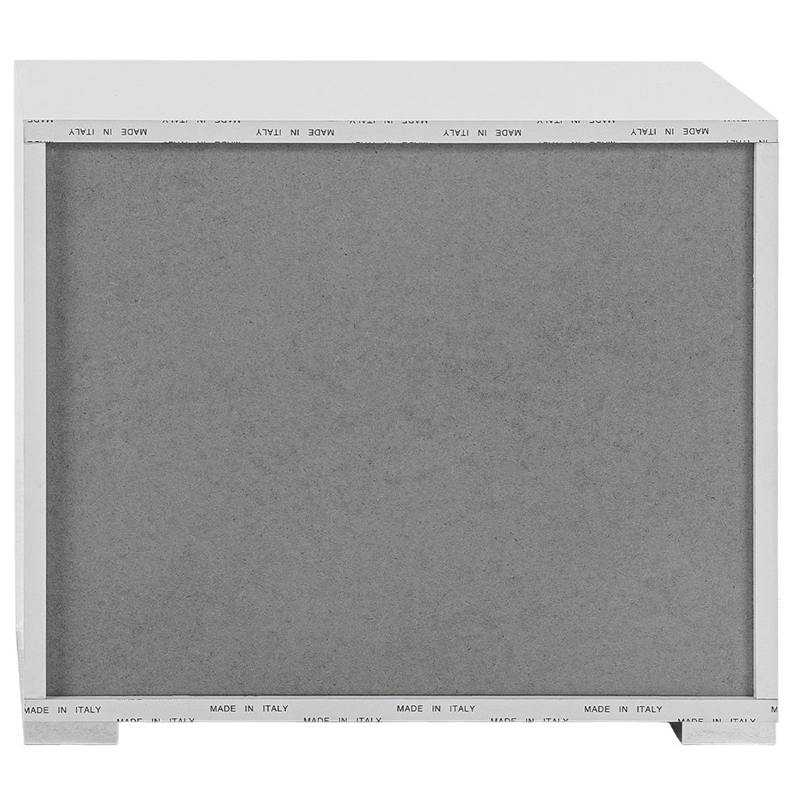 Modrest Nicla 2-Drawers Engineered Wood Bedroom Nightstand in White Gloss