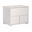 Modrest Nicla 2-Drawers Engineered Wood Bedroom Nightstand in White Gloss