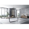 Modrest Gilroy Modern Stainless Steel & Wood Dining Table in Walnut