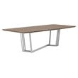 Modrest Gilroy Modern Stainless Steel & Wood Dining Table in Walnut