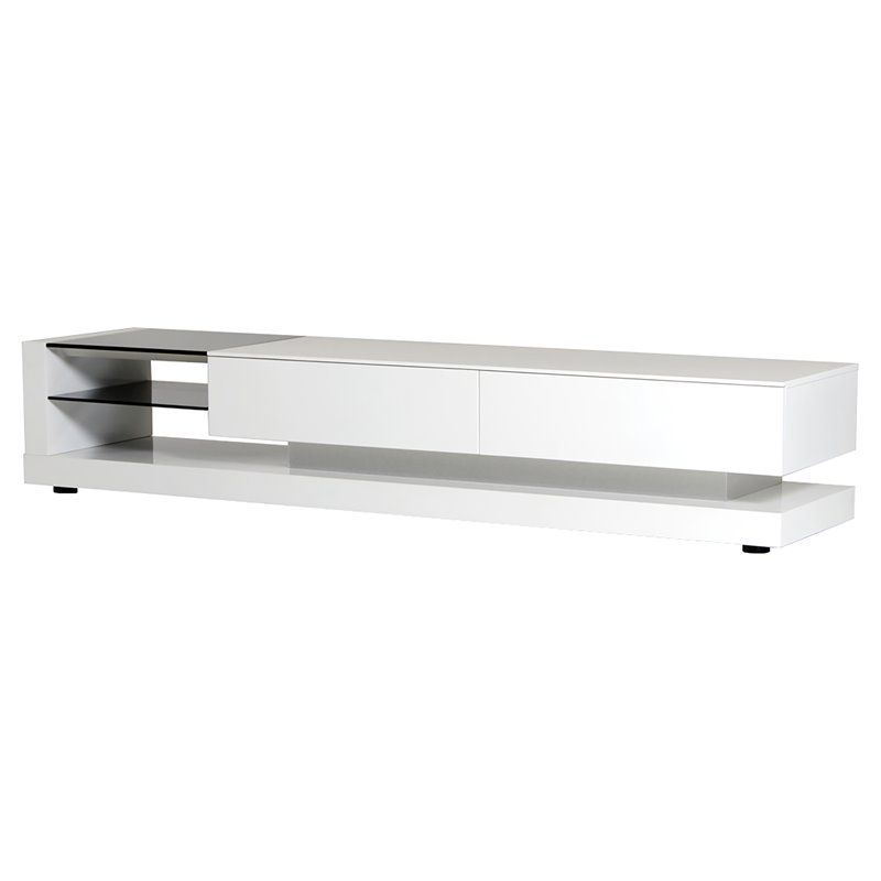 Modrest Mali Modern Wood & Glass TV Stand for TVs up to 79