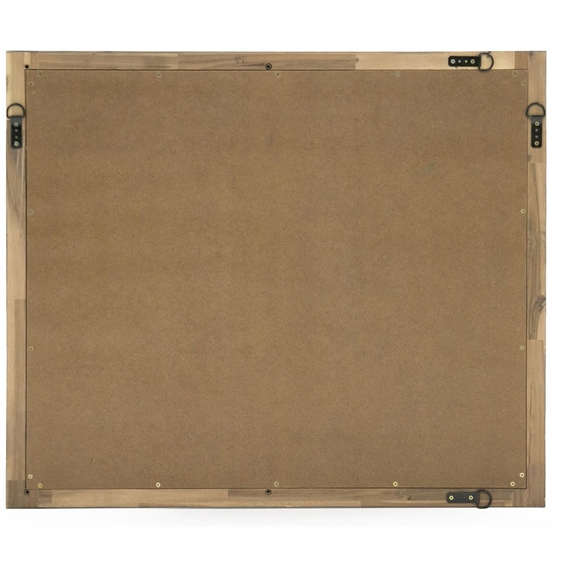 Modrest Fantasia Contemporary Solid Acacia Wood Frame Mirror in Light Walnut