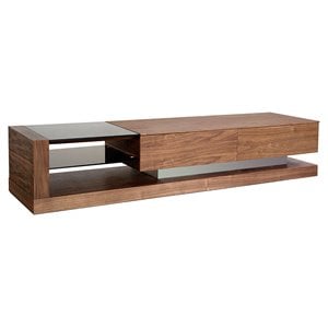 Modrest Mali Modern MDF Wood TV Stand for TVs up to 79&quot in Walnut