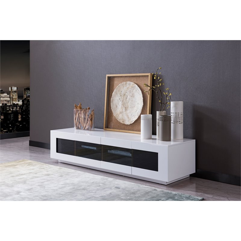 Modrest Frost 2-Drawer Modern MDF Wood TV Stand for TVs up to 78