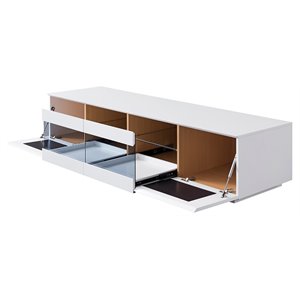 Modrest Frost 2-Drawer Modern MDF Wood TV Stand for TVs up to 78&quot in White