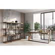 Modrest Carrie Modern MDF Wood & Metal Office Desk in Walnut/Black