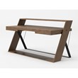 Modrest Carrie Modern MDF Wood & Metal Office Desk in Walnut/Black