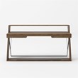 Modrest Carrie Modern MDF Wood & Metal Office Desk in Walnut/Black