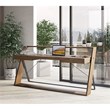 Modrest Carrie Modern MDF Wood & Metal Office Desk in Walnut/Black