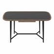 Modrest Girard 1-Drawer Modern Metal & Veneer Desk in Walnut/Black