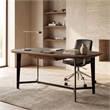 Modrest Girard 1-Drawer Modern Metal & Veneer Desk in Walnut/Black