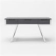 Modrest Dessart 3-Drawer Modern Veneer & Stainless Steel Desk in Elm Gray