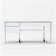 Modrest Fauna 3-Drawer Modern Stainless Steel & MDF Wood Desk in White