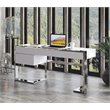 Modrest Fauna 3-Drawer Modern Stainless Steel & MDF Wood Desk in White