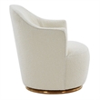 Modrest Vera Modern Sherpa Fabric & Metal Swivel Accent Chair in White