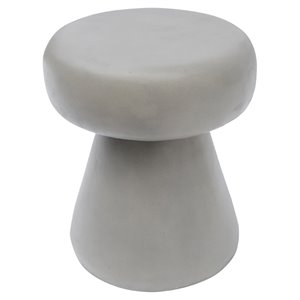 Modrest Boyd 18&quot Round Modern Solid Concrete Stone Stool in Gray
