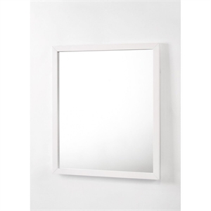 Modrest Bryan 40x34&quot Rectangular Modern MDF and Glass Mirror in White/Clear