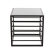 Modrest Malvo Modern Wrought Iron and Glass End Table in Black Finish/Clear