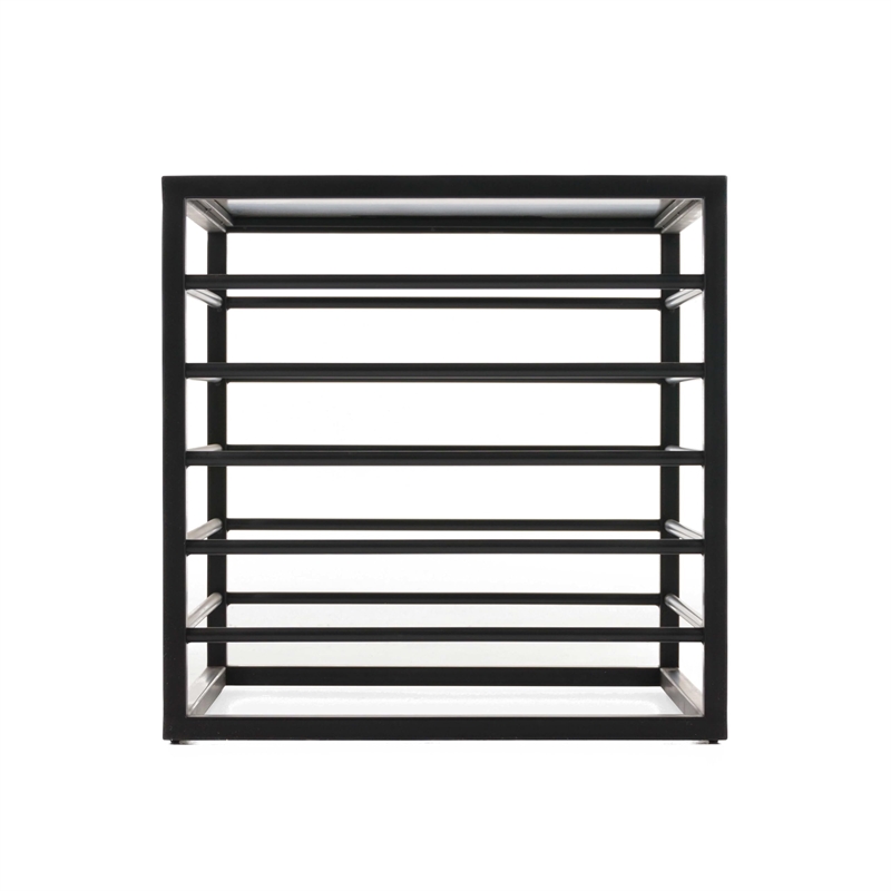 Modrest Malvo Modern Wrought Iron and Glass End Table in Black Finish/Clear