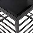 Modrest Malvo Modern Wrought Iron and Glass End Table in Black Finish/Clear