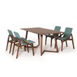 Modrest Jett Rectangular Mid-Century MDF Wood Dining Table in Natural Walnut