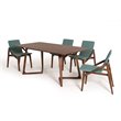 Modrest Jett Rectangular Mid-Century MDF Wood Dining Table in Natural Walnut