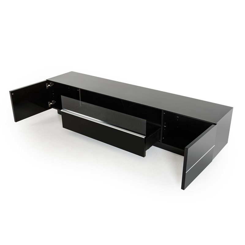 Modrest Caeden Contemporary MDF Wood & Metal TV Stand for TVs up to 79